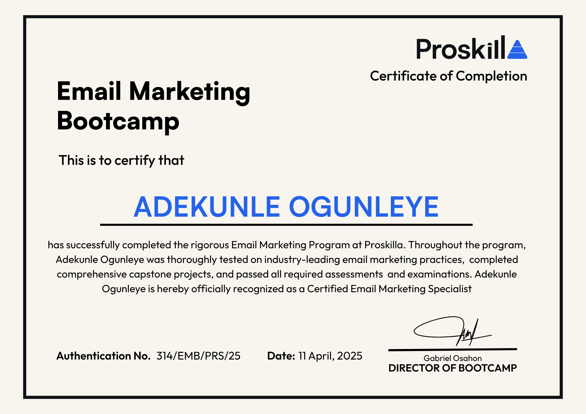 Proskilla Cert